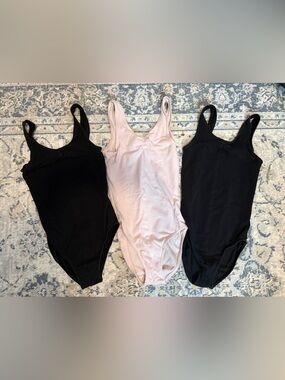 Mondor Pinched Front Leotards 2 Black / 1 Pink